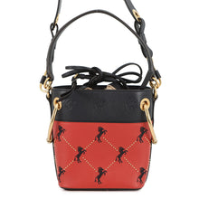 Load image into Gallery viewer, Chloe Roy 2-Way Bucket Shoulder Bag Red/BlackCHC18WS128A50647 Leather Canvas Size Mini