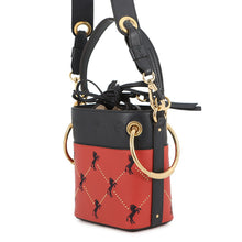 将图像加载到图库查看器中,Chloe Roy 2-Way Bucket Shoulder Bag Red/BlackCHC18WS128A50647 Leather Canvas Size Mini