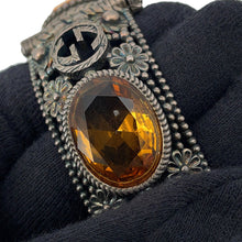 Load image into Gallery viewer, GUCCI Interlocking G Flower Bangle Size 17 Silver/Yellow SV925