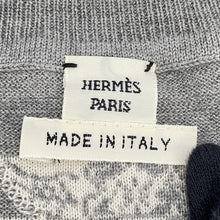 Load image into Gallery viewer, HERMES Jungle Love Short Sleeve Knit Size 38 Gray/White Cashmere46% Silk46% Nylon8%