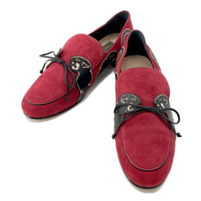 Load image into Gallery viewer, Valentino Garavani Panther Loafers Red/BlackNW1S0D22JHW suede Size 37 1/2
