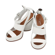 Load image into Gallery viewer, LOUIS VUITTON Trinity Line Heel Sandals White Leather Size 36