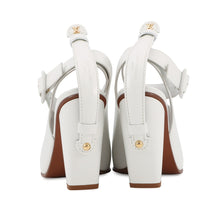 Load image into Gallery viewer, LOUIS VUITTON Trinity Line Heel Sandals White Leather Size 36