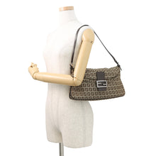 Load image into Gallery viewer, FENDI Zucchino Mamma Bucket Shoulder Bag Beige/Brown8BR002 Canvas Leather