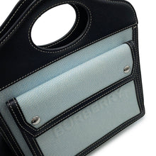 Load image into Gallery viewer, BURBERRY Pocket 2way Handbag Blue/Black8039101 Canvas Leather Size Mini