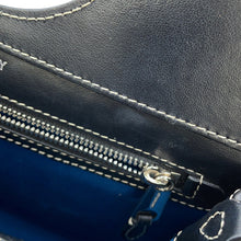 Load image into Gallery viewer, BURBERRY Pocket 2way Handbag Blue/Black8039101 Canvas Leather Size Mini