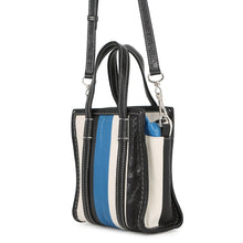 将图像加载到图库查看器中,BALENCIAGA Bazar Shopper Black/White/Blue513988 Leather Size XXS