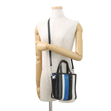 将图像加载到图库查看器中,BALENCIAGA Bazar Shopper Black/White/Blue513988 Leather Size XXS