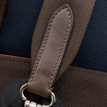 将图像加载到图库查看器中,HERMES Sack de Pansage 2-way Tote Navy/Feu Toile Chevrons Canvas