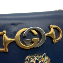 将图像加载到图库查看器中,GUCCI Raja ChainShoulder Navy537241 Leather Size Medium