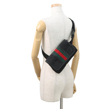 将图像加载到图库查看器中,GUCCI Cherie line Crossbody Bag Black181064 Leather Canvas