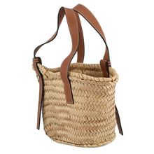 Load image into Gallery viewer, LOEWE Anagram basket bag Orange/Natural327.02NS93 Raffia Leather Size Small