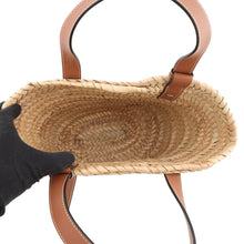 Load image into Gallery viewer, LOEWE Anagram basket bag Orange/Natural327.02NS93 Raffia Leather Size Small