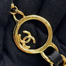 Load image into Gallery viewer, CHANEL CC Logo ChainBelt Black Leather Metal
