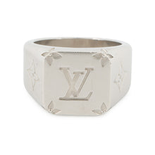 Load image into Gallery viewer, LOUIS VUITTON Signet Ring Monogram Size M (Approximately 20) SilverM62487 Metal