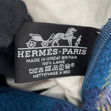 将图像加载到图库查看器中,HERMES Scott H Pillow Cushion Blue Wool100%