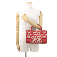 将图像加载到图库查看器中,Valentino Garavani Le Quatrieme Toile Iconograph 2-Way Bag Beige/Red2W2B0L76HUJJ4A Canvas Leather