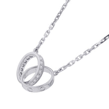将图像加载到图库查看器中,CARTIER Love Diamond Semi-Pave NecklaceB7013700 18K White Gold