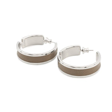Load image into Gallery viewer, HERMES Olymp Earrings Etoupe Metal Epsom