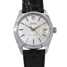 将图像加载到图库查看器中,TUDOR Oyster Date W34mm Stainless Steel Leather Silver Dial7992
