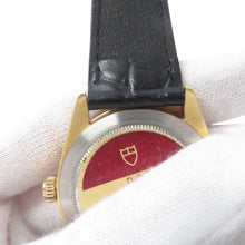 将图像加载到图库查看器中,TUDOR Oyster Prince W35mm Gold Plated Leather Silver Dial9020
