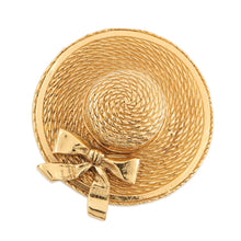 Load image into Gallery viewer, CHANEL Straw Hat Motif Brooch Metal
