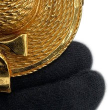 Load image into Gallery viewer, CHANEL Straw Hat Motif Brooch Metal