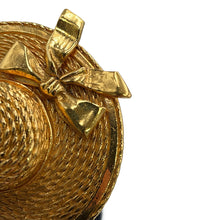Load image into Gallery viewer, CHANEL Straw Hat Motif Brooch Metal
