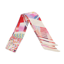 Load image into Gallery viewer, HERMES Twilly MarbleSilk EX-LIBRIS Kyoto Marble Pink/White/Blue Silk100%