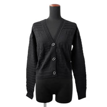 将图像加载到图库查看器中,HERMES chaine d'ancre cardigan Size 36 Black3E2706D3 Silk57% Cotton43%