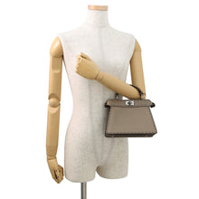 将图像加载到图库查看器中,FENDI Peekaboo Selleria I see you Gray8BN335 Leather Size Petit