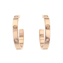 Load image into Gallery viewer, CARTIER Love Hoop Earrings Size MediumB8301433 18K Pink Gold