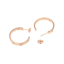 Load image into Gallery viewer, CARTIER Love Hoop Earrings Size MediumB8301433 18K Pink Gold