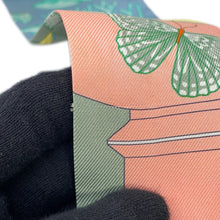 Load image into Gallery viewer, HERMES Twilly Precious Paradise Vert Almond/Apricot/Blue Jean Silk100%