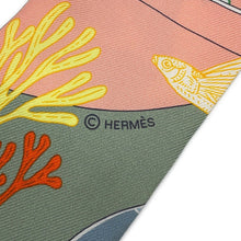 Load image into Gallery viewer, HERMES Twilly Precious Paradise Vert・Amande/Apricot/Blue・Jean Silk100%