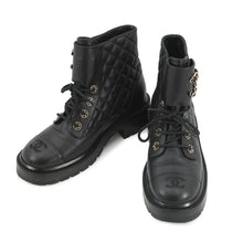 Load image into Gallery viewer, CHANEL Matelasse short boots BlackG36424 Leather Size 37.5C