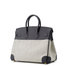 Load image into Gallery viewer, HERMES Birkin Ardoise/Ecru Swift Leather Toile H Size 25