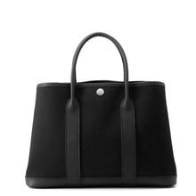 将图像加载到图库查看器中,HERMES Garden Party Black Toile H Negonda Leather Size TPM