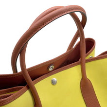 Load image into Gallery viewer, HERMES Garden Party Lime/Brown Toile Officier Negonda Leather Size PM