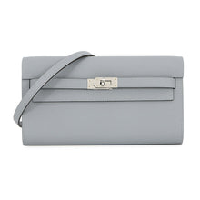 Load image into Gallery viewer, HERMES Kelly wallet long to go Green Pantan Epsom