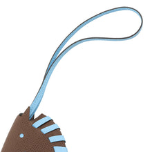 将图像加载到图库查看器中,HERMES Cheval Tresse Bag Charm Terre/Celeste Epsom