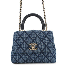 Load image into Gallery viewer, CHANEL Coco Handle 2wayChainShoulder BlueAP4244 Washed Denim Calf Leather Size Mini mini