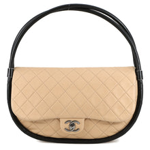 Load image into Gallery viewer, CHANEL Matelasse Hula Hoop Handbag Beige/BlackA66222 Lambskin