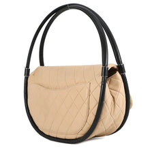 Load image into Gallery viewer, CHANEL Matelasse Hula Hoop Handbag Beige/BlackA66222 Lambskin