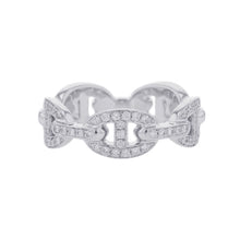 将图像加载到图库查看器中,HERMES Chaine d'Ancre Enchaînée Ring Size 53/#13 PM 18K White Gold