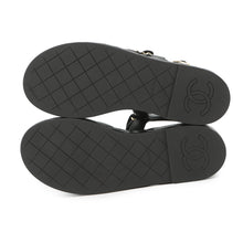 Load image into Gallery viewer, CHANEL Chain strap Sandals BlackG46300 Leather Size 38