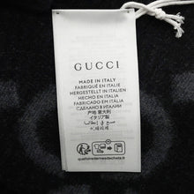 Load image into Gallery viewer, GUCCI GG Jacquard Scarf Gray/Black674275 Cashmere100%