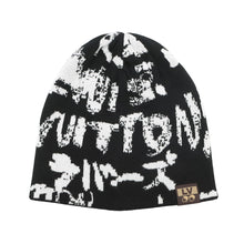 Load image into Gallery viewer, LOUIS VUITTON Scribble Beanie LV Fit Size s Black/White/GreenM5278A Cotton100%