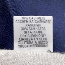 Load image into Gallery viewer, HERMES Giant Square Triangle Folding Canopy Carriage Size 140 Navy/White/Caban/Tabac Cashmere70% Silk30%