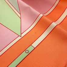Load image into Gallery viewer, HERMES Carre SEXTANTS sextant Size 90 Orange/Pink/Multicolor Silk100%